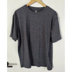 Rhoback Shirt Mens Large Navy Blue Heather Performance Athletic Stretch Golf